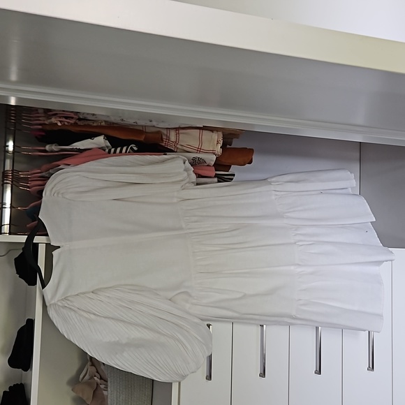 Brand new sea ny dress size m white knee length puff sleeve - Picture 2 of 3